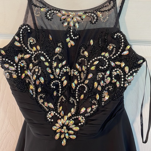 Faby Luxe Couture Size Medium Black Embellished Dress - Picture 2 of 15